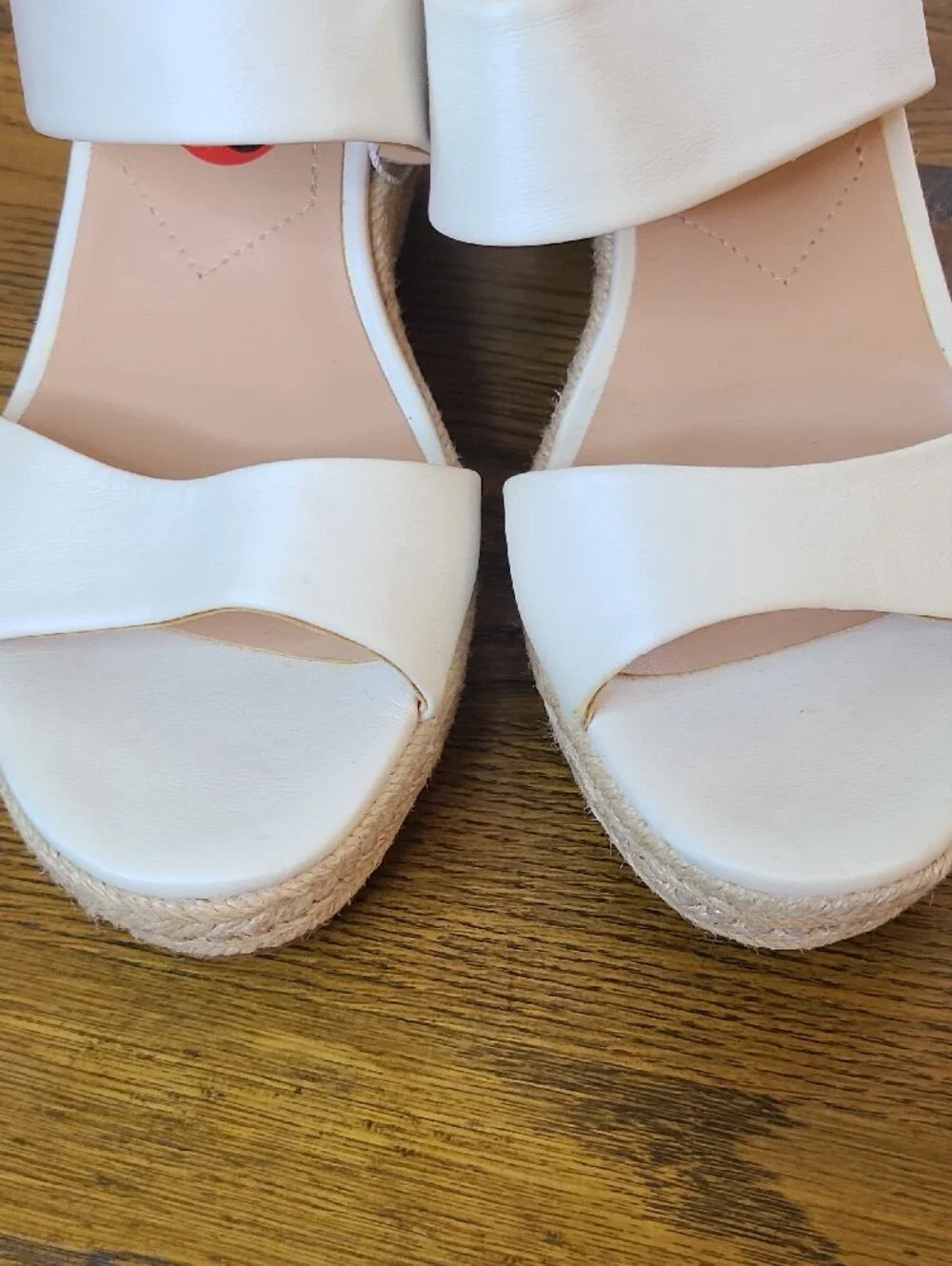 Charles David White Espadrille Slide Wedge Sandals